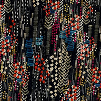 Brigitte Dress | Multi Color Line Print, Black