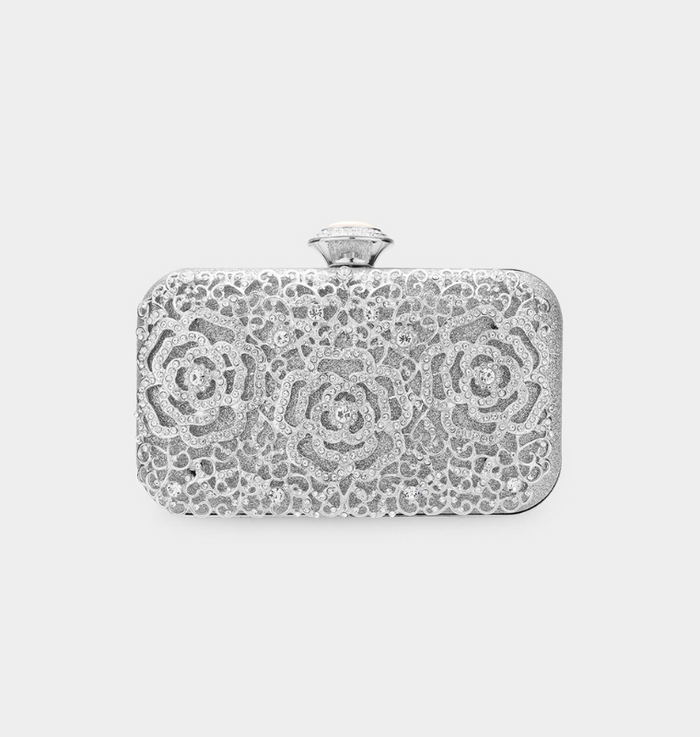 Floral Rhinestone Purse