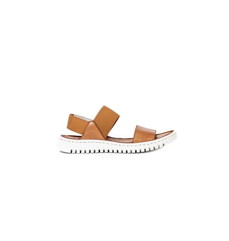 Double Slip on Strap Sandal | Black, Tan