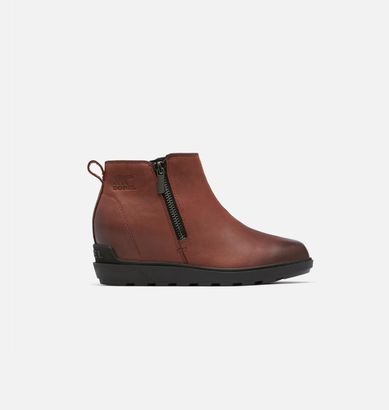 Waterproof Evie Zip Wedge | Spice/Black