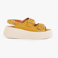 Atelier Courtnay Two Bucle Wedge Shoe | Mustard