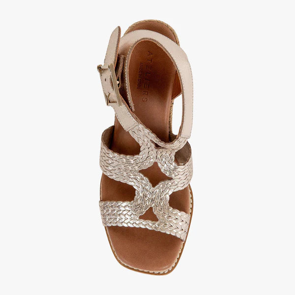 Ateliers Pandora High Wedge Sandal | Platino