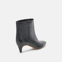 Dee Leather Heeled Bootie | Black