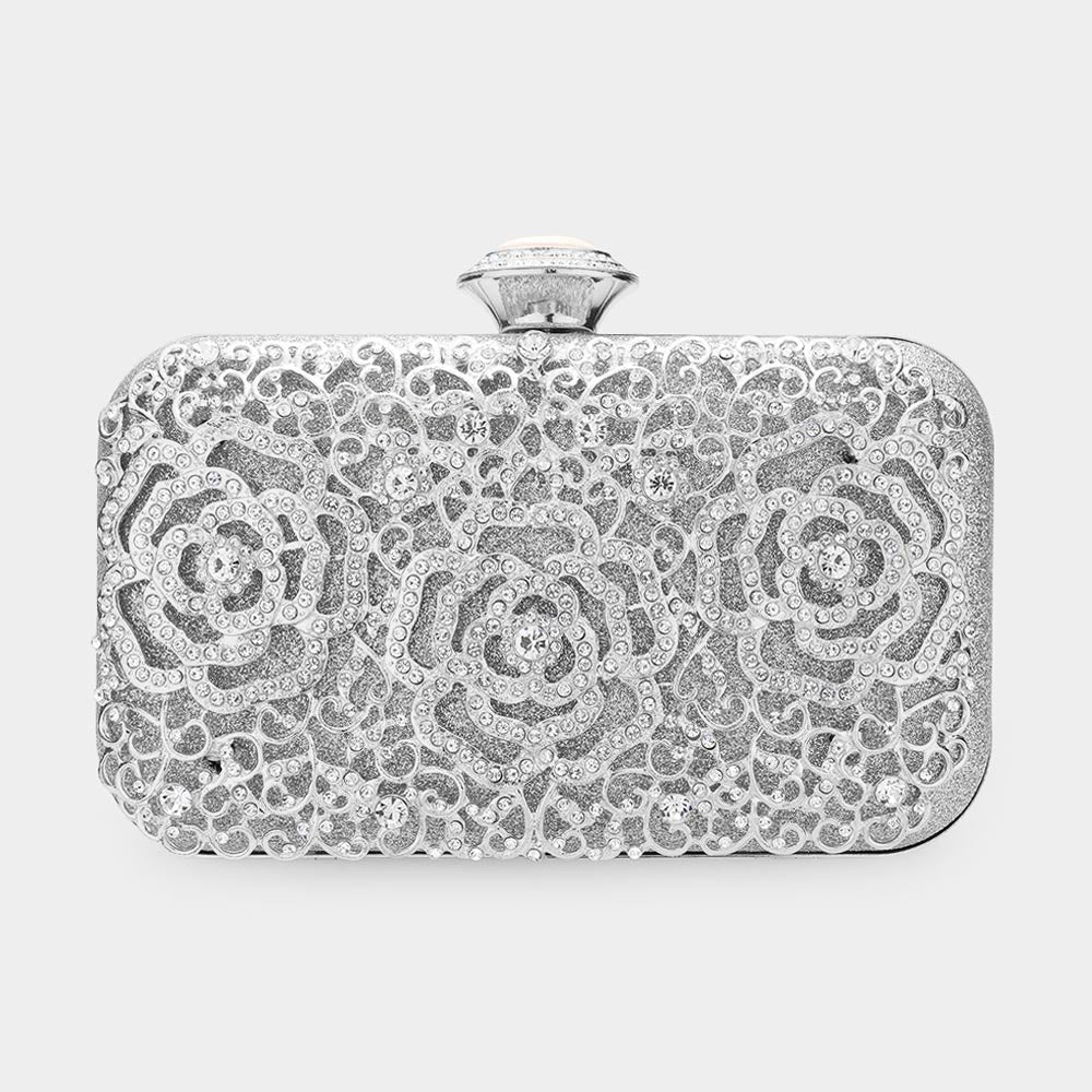 Floral Rhinestone Purse