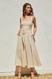 Dot Sun Dress | Cream Latte