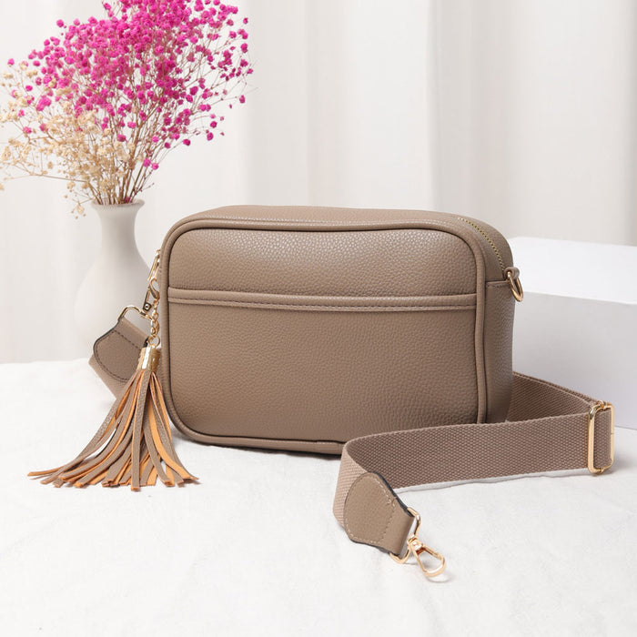 Faux Leather Crossbody Bag | Cumin