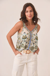 Positional Print Cami | Green