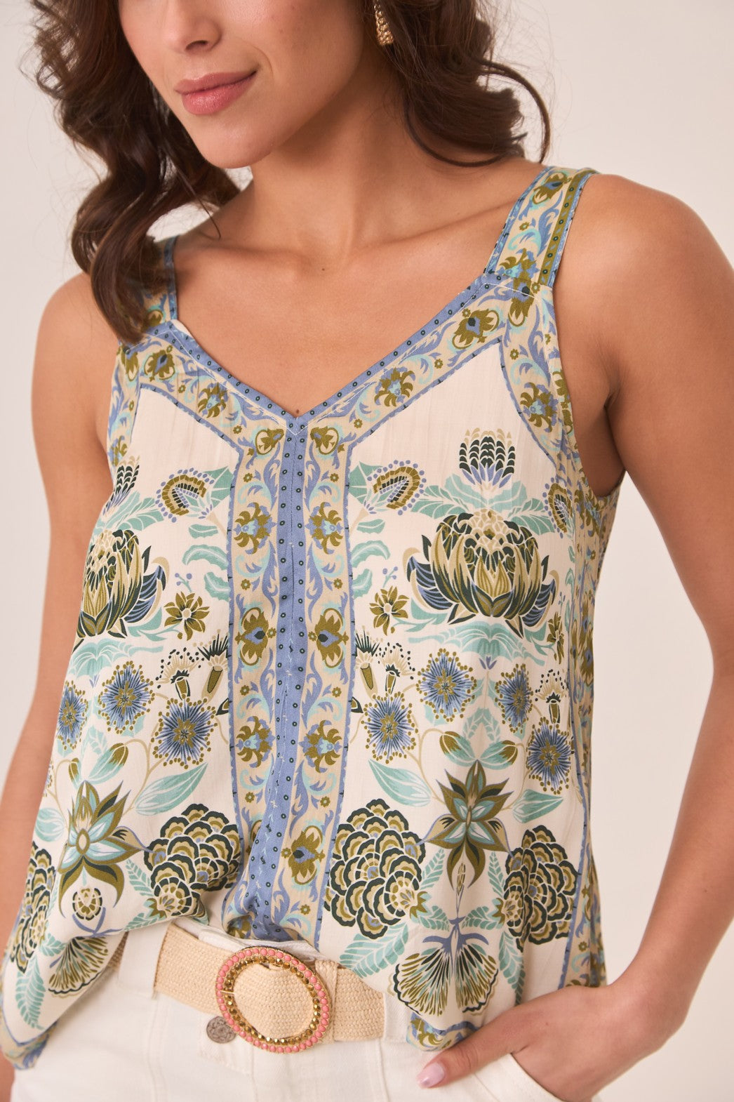 Positional Print Cami | Green