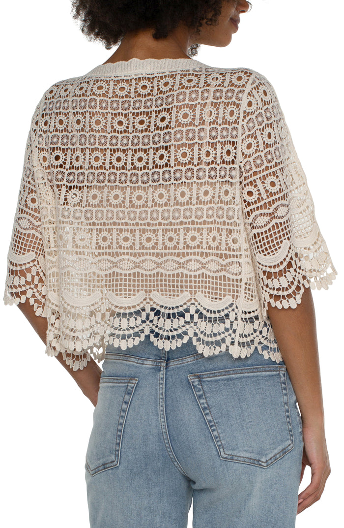 Short Sleeve Lace Bolero | Antique Ivory
