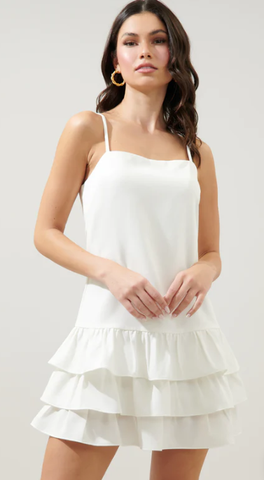 Forever 21 White Ruffle Dress