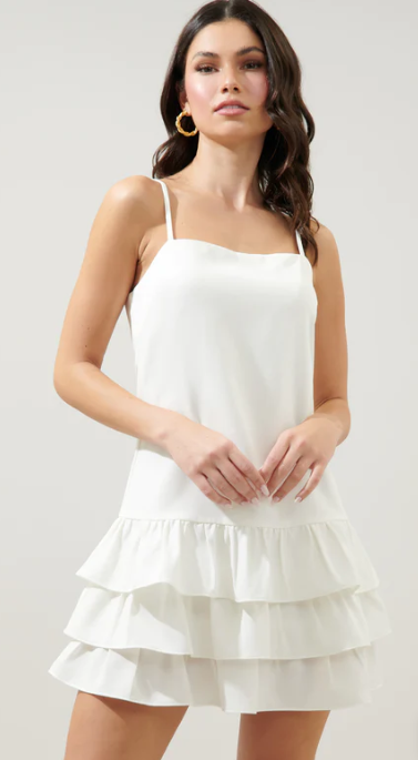 Sarai Ruffle Dress | White