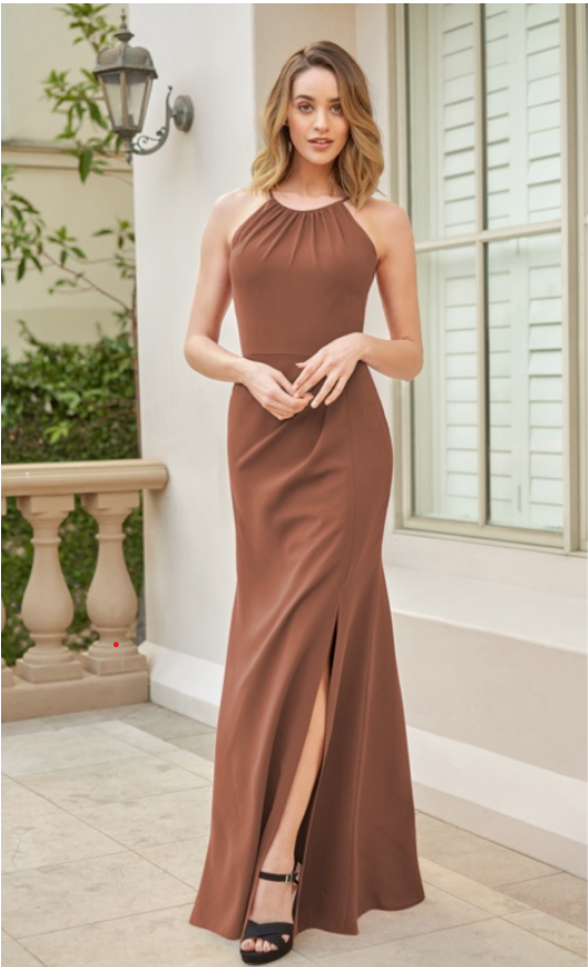 crepe halter midi dress Halter Midi Crepe Cocktail Sheath Column Dress Flying Tomato ID23884