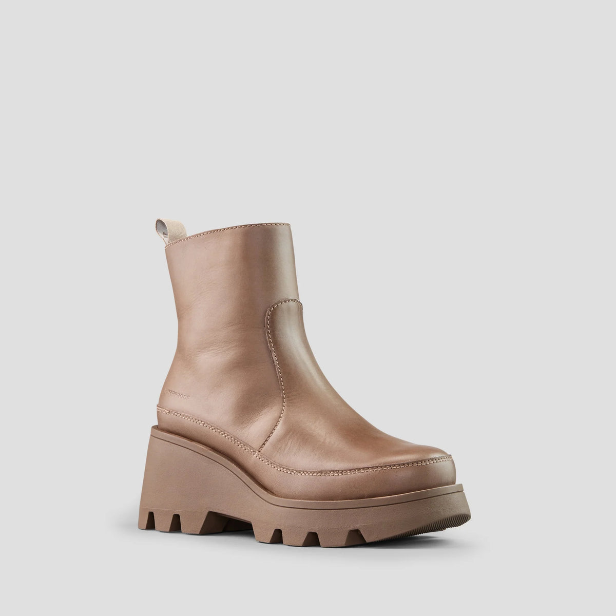 Wedge Waterproof Side Zip Boot | Almond