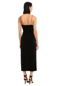 Midi Wrap Dress with Rhinestone Straps