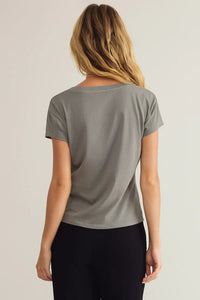 Modern V Neck Tee | Graphite Grey, Pink Salt, White