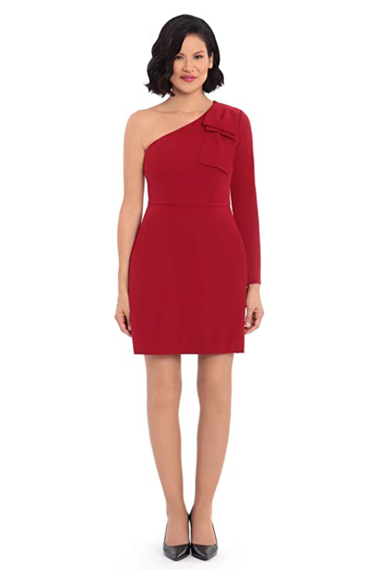 one shoulder red velvet dress Velvet Dress, Tango Dress, Cocktail Dress, Party Dress, One Shoulder Dress, Performance Dress, Evening Dress Red Velvet Dress, INES