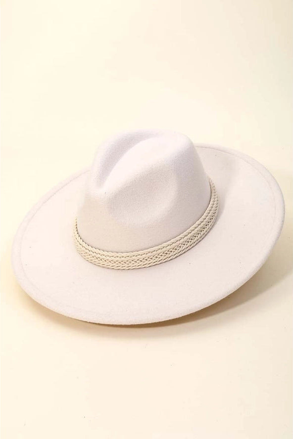 Braided Band Fedora | Black, Tan, Ivory