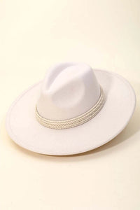 Braided Band Fedora | Black, Tan, Ivory