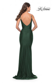 La Femme 31109 Rhinestone Surplice Godet