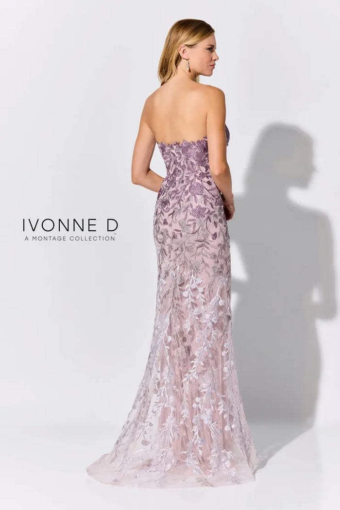 Ivonne D. 316 Strapless Lace Gown