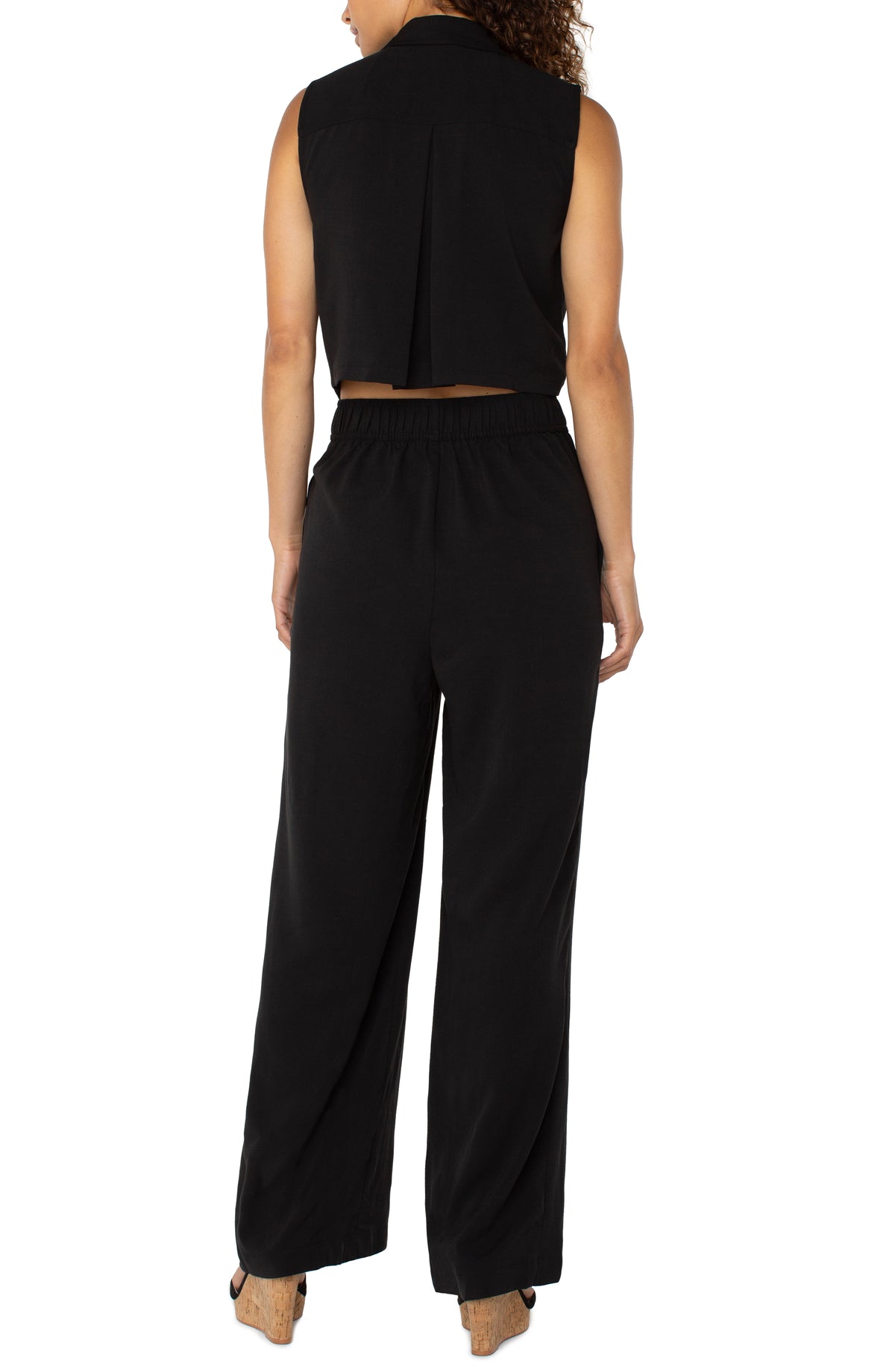Sleeveless Jumpsuit With Wide Leg | Black