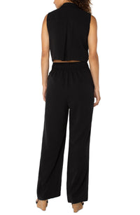 Sleeveless Jumpsuit With Wide Leg | Black