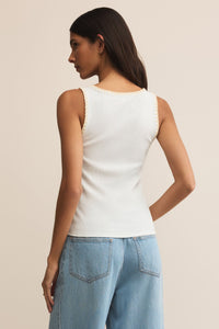 Jaidynn Rib Tank | White