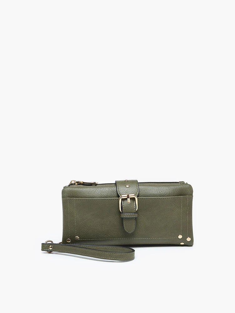 Cadence Buckle Wallet/Clutch | Brown, Mustard, Olive