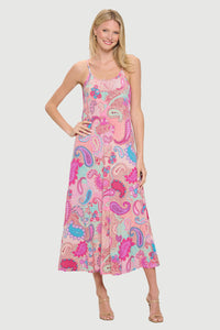 Last Tango Long Slip Dress | Pink/Aqua