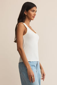 Jaidynn Rib Tank | White