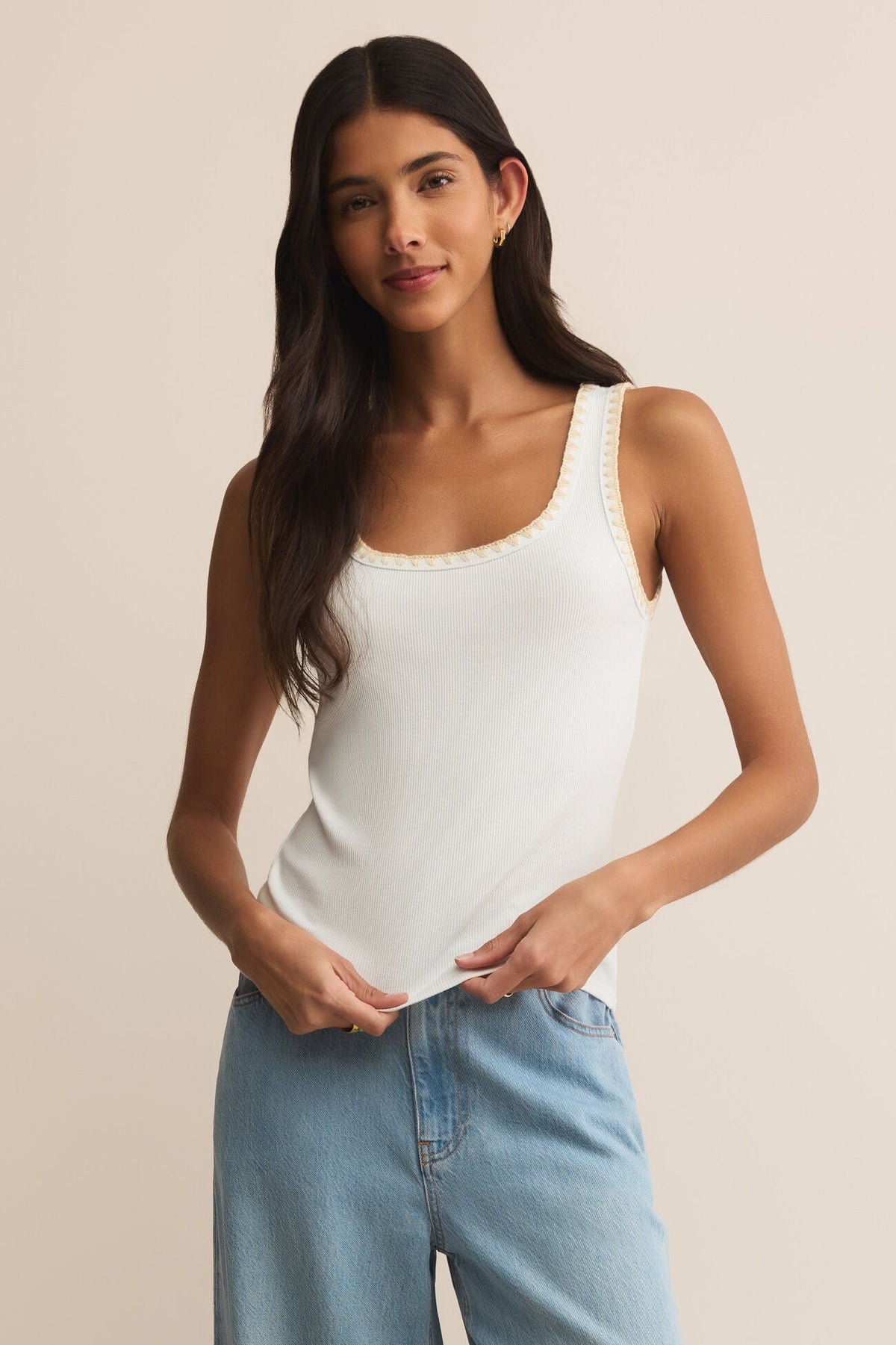 Jaidynn Rib Tank | White