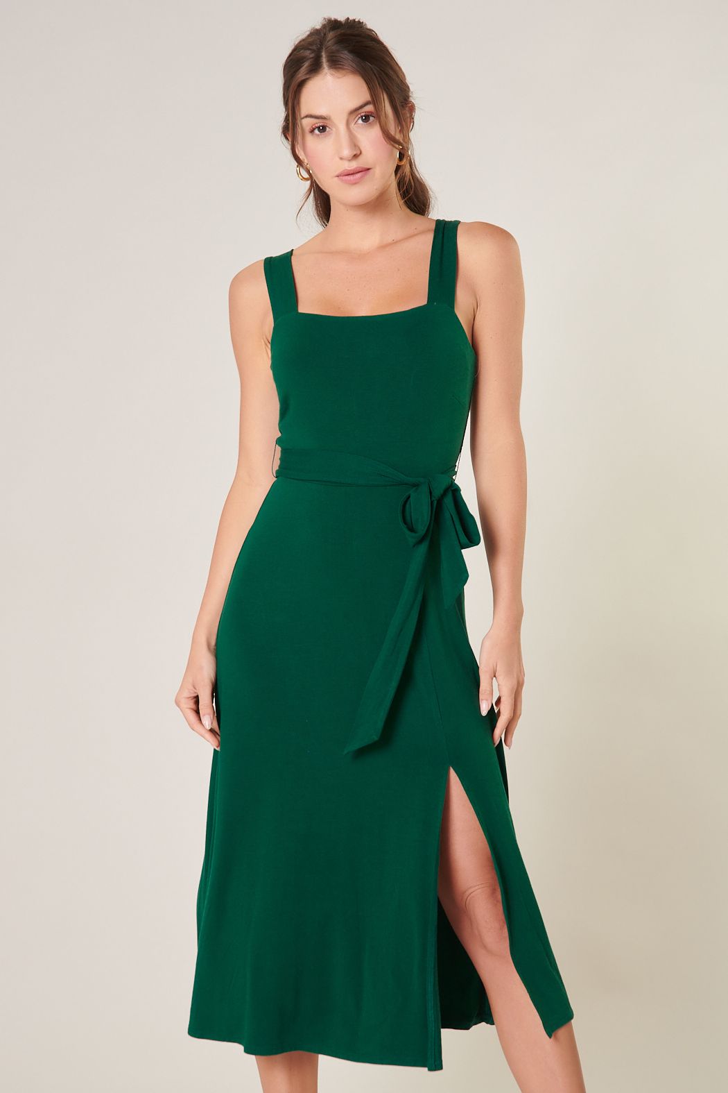 Mariana Midi Sleeveless Jersey Knit Dress | Emerald – Harriman