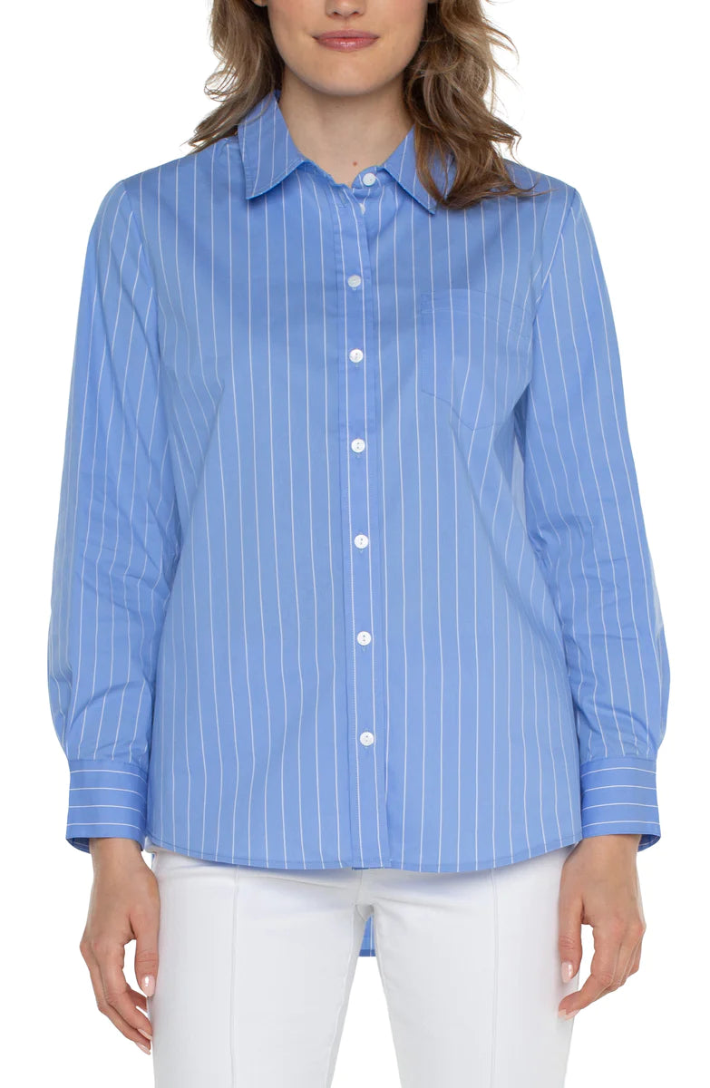 Classic Button Front Poplin Shirt