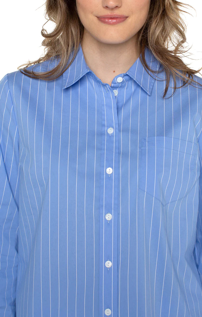 Classic Button Front Poplin Shirt