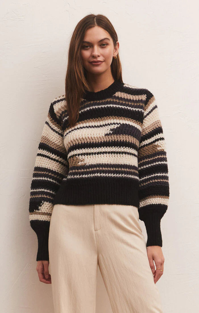 Asheville Stripe Sweater | Black