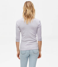Dora 3/4 Sleeve Shine Tee | Black, Sweet Lilac