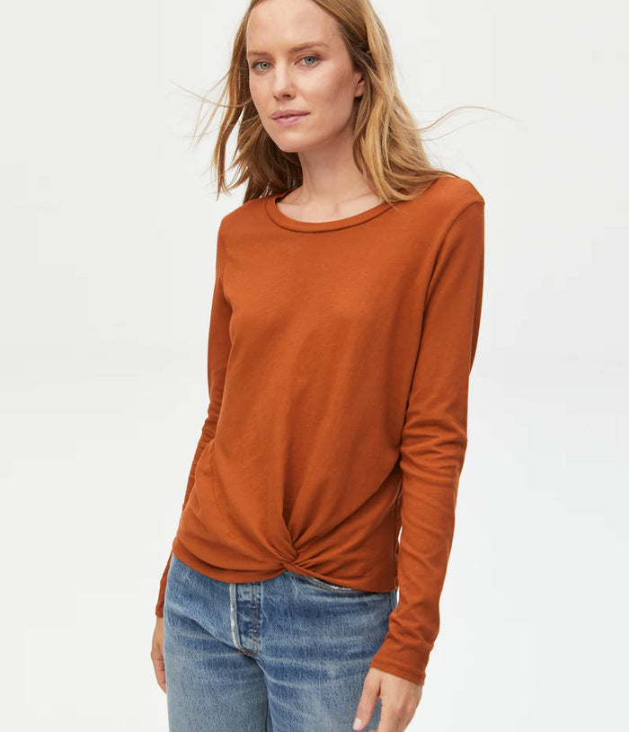 Zooey Long Sleeve Tee | Black, Rust