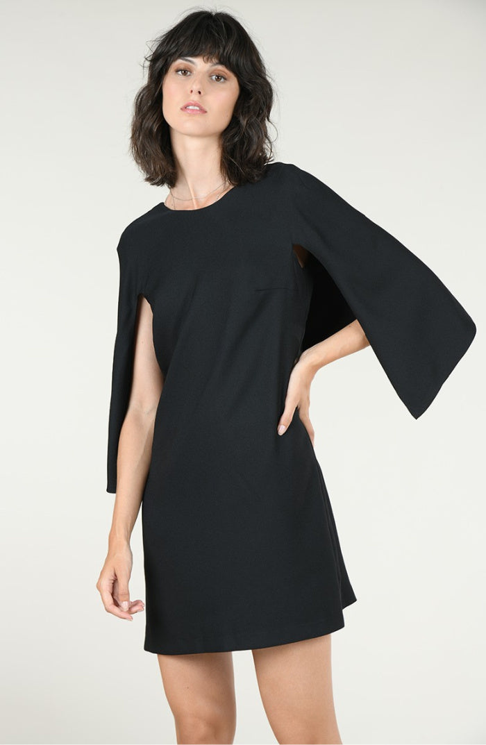 Zara black outlet cape dress