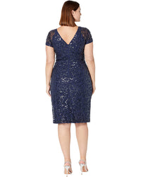 Flutter Sleeve Met/Sequin | Midnight Blue