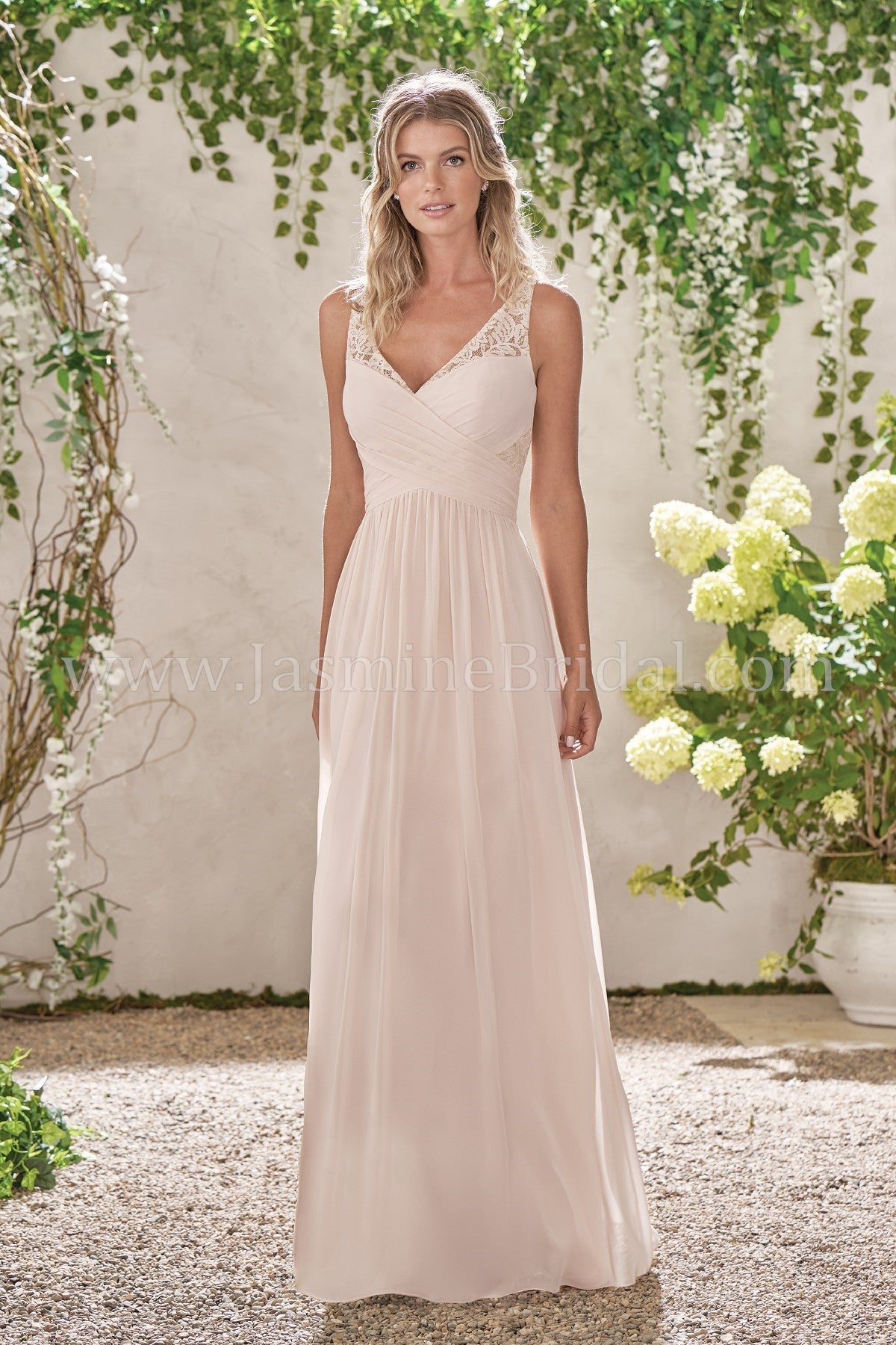 white christmas dresses Poly Chiffon V-Neck Dress with Lace and Rouching
