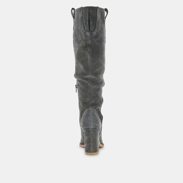 Sarie Suede Knee High Boot | Anthracite Grey