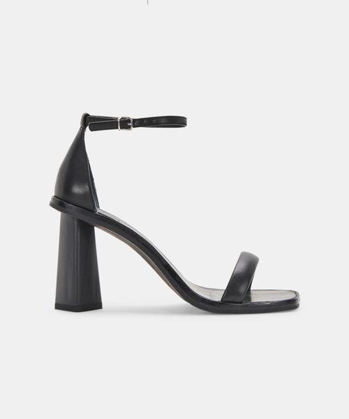 Fayla Leather Heel | Black, Dune