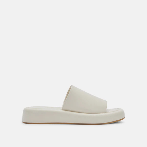 Leather 1" Plat Slide | Ivory