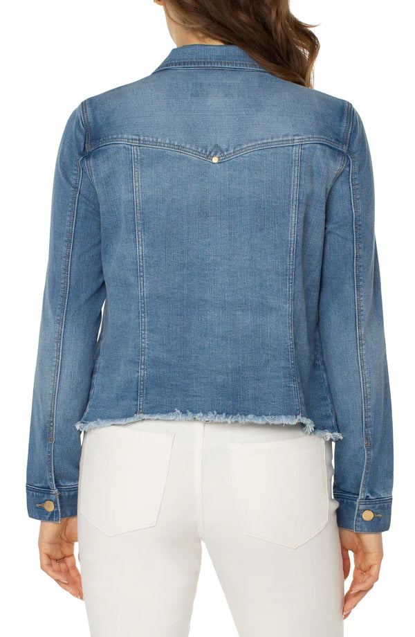 Classic Denim Jacket With Fray | Birch Bay