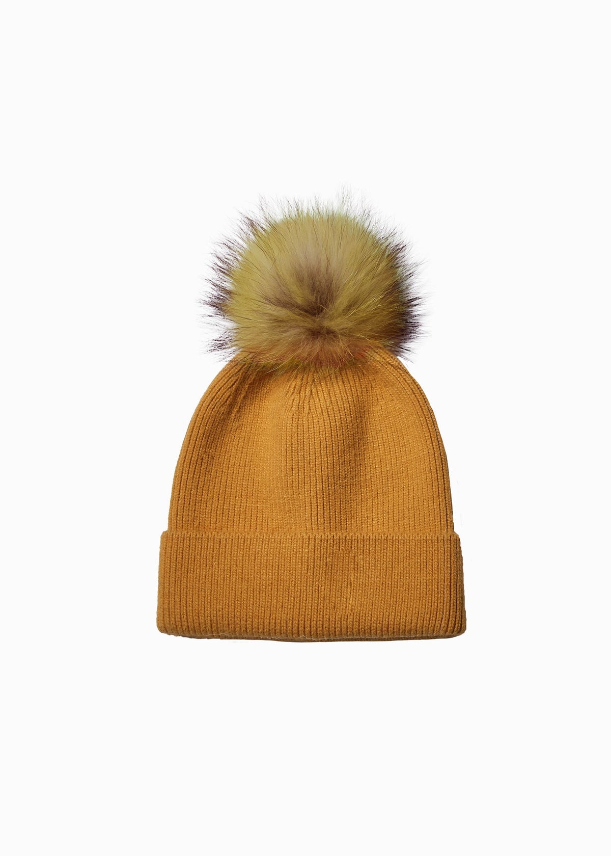 Basic Ribbed Knit Pom Pom Beanie