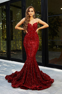 Portia & Scarlett PS21208 Strapless Sequin Mermaid Gown