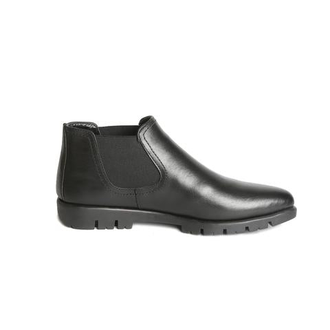 Taper Toe Slip-On Low Bootie | Brandy, Black