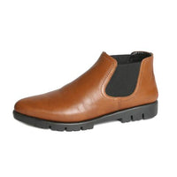 Taper Toe Slip-On Low Bootie | Brandy, Black