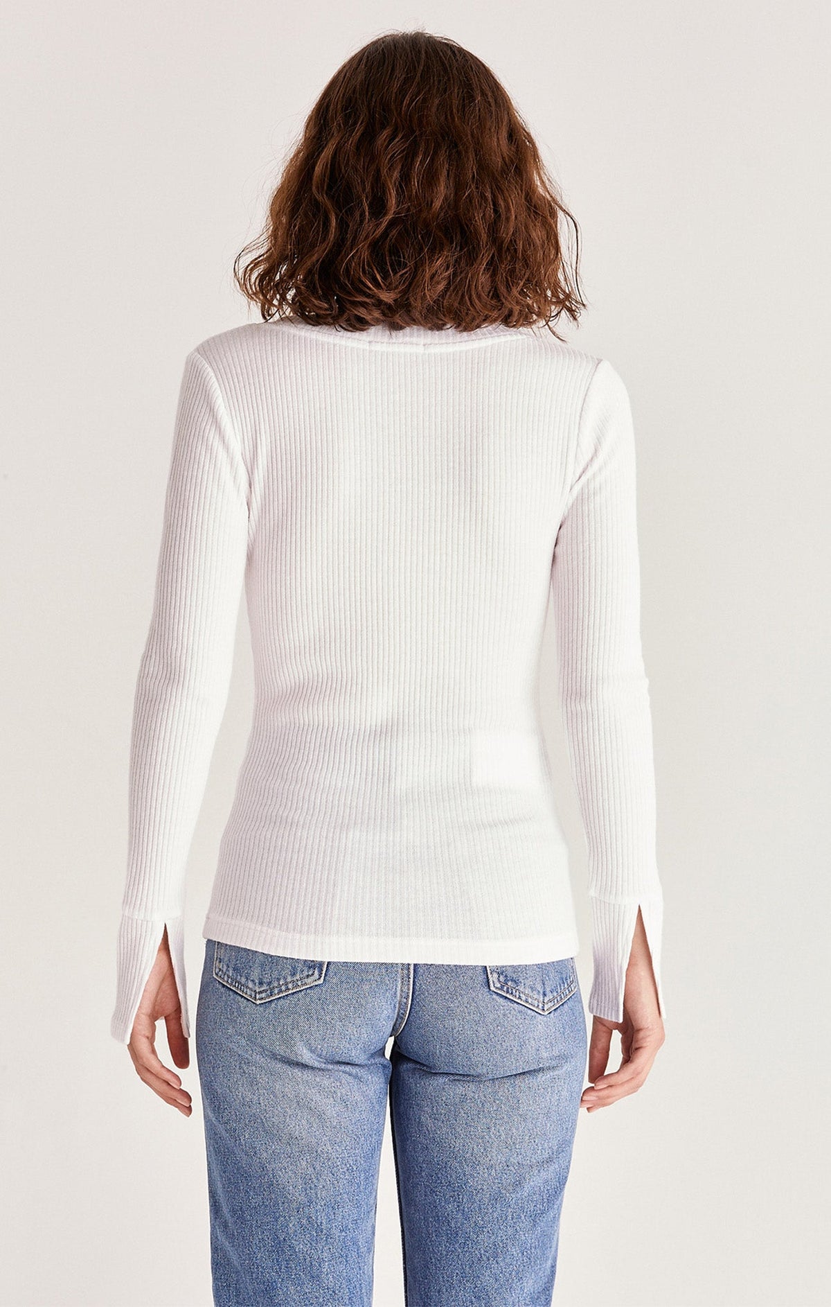 Z Supply  Ezri Rib V-Neck Long Sleeve Top