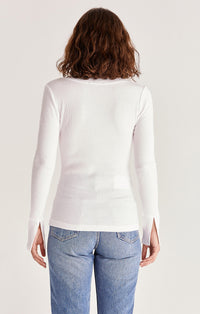 Z Supply  Ezri Rib V-Neck Long Sleeve Top